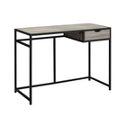 Monarch Specialties - 7221 Bureau 42 po - Taupe Fonce/Metal Noir-Bureau d'ordinateur avec 1 petit tiroir de rangement avec une poignée découpée confortable et des glissières de tiroir en métal