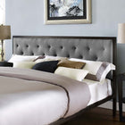 Modway - Mia Tissu Lit King, Brun Gris-Cadre en acier revêtu de poudre