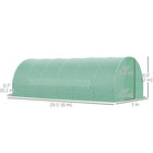 Outsunny - serre tunnel de jardin robuste 20 pi x 10 pi x 6,6 pi avec bâche PE, vert-Serre robuste fabriquée avec une bâche en plastique PE durable, résistante à la déchirure et bien ventilée  
