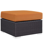 Modway - Convene Terrasse extérieure Tissu Carré ottoman in Espresso Orange-Tissage en rotin synthétique