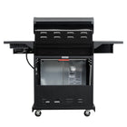 Kenmore - Barbecue au gaz à 4 brûleurs avec brûleur latéral de saisie - Noir/cuivré-Foyer de 25 po x 17 po.