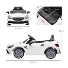 Aosom - Voiture électrique 12v pour enfant avec télécommande parentale - blanc-Deux moteurs de 30W offrent une expérience de conduite palpitante 