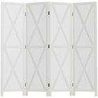 HOMCOM - Séparateur de pièce autoportant à 4 panneaux pour chambre et bureau - blanc-Idéal pour créer un espace personnel ou diviser de grandes pièces 
