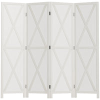 HOMCOM - Séparateur de pièce autoportant à 4 panneaux pour chambre et bureau - blanc-Idéal pour créer un espace personnel ou diviser de grandes pièces 
