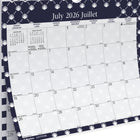 Blueline - Calendrier Mural Scolaire Mensuel 12 Mois  D’Août À Juillet – 15 po H x 12 po l - Motif Nautique – Bilingue-Un mois par feuille, un bloc par jour