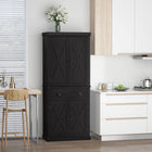 HOMCOM - Buffet de cuisine autoportant avec 4 portes - noir-Deux étagères réglables permettent de stocker facilement des objets volumineux sans se soucier de leur taille 