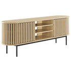 Modway - Fortitude 71 po Meuble TV, Chêne-Étagères ajustables