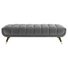 Modway - Adept 60" Performance Velvet Banc - Gris-Un certain assemblage requis