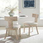 Modway - Peregrine Bois et tissu rembourrés Chaises de salle à manger Ensemble de 2 - Ivoire naturel tissé à bruyère-Tissu tissé en bruyère