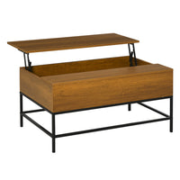 HOMCOM - Table basse à plateau relevable avec compartiment de rangement caché - teck-Le design moderne s'adapte à tous les décors et se distingue dans votre intérieur
