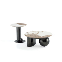 Manhattan Comfort - Ensemble de 2 tables basse et d’appoint Laurel Modern Glam - Noir-Ensemble de table basse moderne et de table d’appoint pour salon