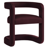 Modway - Winslow Tonneau Performance Velvet Chaise à manger - Mûrier-Fauteuil à manger en tonneau