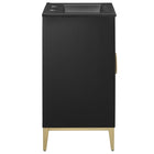 Modway - Beau 24" Vanité de salle de bain avec lavabo - Noir noir-Bassin en céramique noire avec trous de robinet élargis de 8"