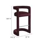 Modway - Winslow Performance Velvet Tabouret de bar - Mûrier-Tissu de velours Performance