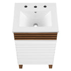 Modway - Render 18" Armoire à coiffeuse de salle de bain - Blanc Noyer Blanc-9