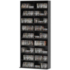 HOMCOM - Armoire multimédia double, étagère à DVD à 9 niveaux avec 18 compartiments - noir-facile à placer dans des espaces réduits 