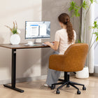HOMCOM - Fauteuil de bureau pivotant à hauteur réglable - marron-Assemblage requis