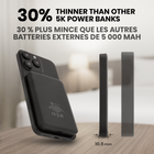 Helix - Batterie externe sans fil MagSafe ultra-mince de 5 000 mAh – Noir-Recharge sans fill rapide de 15 watts