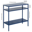 Hudson&Canal - Table d'appoint rectangulaire Ricardo 61 cm (24 po) de largeur par - Bleu Mykonos-9