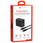 Helix - Chargeur mural USB-C + USB-A avec câble - 20 W, Noir-Ports USB-C et USB-A