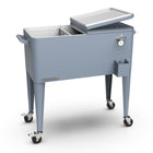 Permasteel - Glacière de patio rétro 80 pintes sur roulettes avec séparateur - bleue-La puissance de refroidissement prolongée garde les boissons fraîches jusqu’à 36 heures.