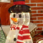 Outsunny - Lot de 3 bonhommes de neige de Noël avec lumières LED - Blanc-Un assemblage simple permet une installation et un plaisir rapides 