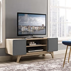 Modway - Tread 47 po Meuble TV, Gris naturel-Noyer ou en bois naturel