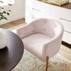 Modway - Savour Touffe Performance Velvet Chaise d’accent - Rose-Pieds en acier inoxydable doré