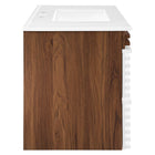 Modway - Render Support mural de 36" Vanette de salle de bain - Blanc Noyer Blanc-Tiroirs à extension complète