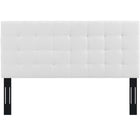 Modway - Paisley Touffe Tissu de lin rembourré Tête de lit complète / Queen, Blanc-Tissu doux en tissu de lin