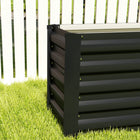 Outsunny - Jardin surélevé galvanisé - 8 pi x 1,3 pi x 1,5 pi - gris foncé-Conception à fond ouvert facilitant le drainage et la croissance des racines 
