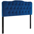 Modway - Annabel Touffe de diamant Performance Velvet Tête de lit Queen, Marine-Luxueuse tête de lit reine moderne