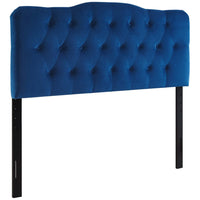 Modway - Annabel Touffe de diamant Performance Velvet Tête de lit Queen, Marine-Luxueuse tête de lit reine moderne