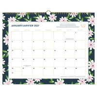 AT-A-GLANCE – Calendrier mural compact Emily Ley 2027 – 11 po H x 8 1/2 po l – floral aux baies – bilingue-Format des pages : 8 1/2 po H x 11 po l