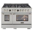 Kucht - 48 po Série KXP Cuisinière double énergie Propane - Acier inoxydable-Nouveau thermostat numérique à cadran Horus de Kucht