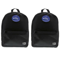 BAZIC Products - Sac à dos basique, 16 po, noir, paquet de 2-Un grand compartiment principal et un petit compartiment avant avec fermeture éclair