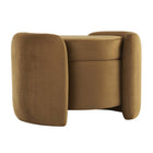 Modway - Nebula Velours Performance Rembourré Ottoman - Cognac-Ottoman de stockage moderne