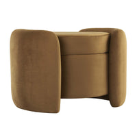 Modway - Nebula Velours Performance Rembourré Ottoman - Cognac-Ottoman de stockage moderne