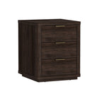 Manhattan Comfort - Table de nuit moderne Evelyn 20" à 3 tiroirs - Marron-Poignées de tiroir horizontales et épurées pour un aspect propre et dégagé