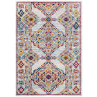 Modway - Entourage Treillis floraux vintage Khalida Tapis de 5 pi l x 8 pi L - Ivoire Bleu Orange Jaune Rouge-Tapis vintage en treillis floraux vieillis