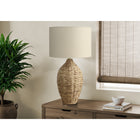Monarch Specialties - Luminaire - 30 po H - Rotin Naturel - Abat-Jour Beige - Transitionnel-L'interrupteur à 3 voies, associé à une ampoule de 100 W à 3 voies (non incluse), offre une luminosité personnalisable, vous permettant d'éclairer une pièce avec facilité et de créer l'ambiance appropriée