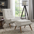 Modway - Ramp Tissu rembourré Ensemble de chaise longue - Sable-Rembourrage fin en polyester