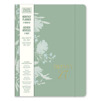 Orange Circle Studio - 2027  Agenda mensuel Just Right - Floral Silhouette - 9.75" x 7.50" - Couleur assortie - Bilingue-Doté d’une bande élastique pour la fermeture et d’une pochette de rangement intérieure