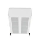 Manhattan Comfort - Ensemble de 2 armoires de décoration modernes Abbey 31,5 po - Blanc-15,7 po L x 31,5 po l x 52,8 po H
