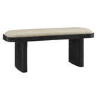 Modway - Iver 43" Bois rembourré Banc d’accent - Lin noir-Banc ovale de 43"