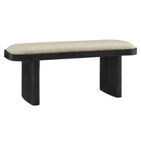 Modway - Iver 43" Bois rembourré Banc d’accent - Lin noir-Banc ovale de 43"