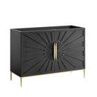 Modway - Awaken 48" Armoire de lavabo de salle de bain compatible double ou simple (non inclus) - Noir-Armoire de toilette moderne pour salle de bain