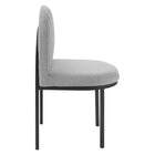 Modway - Isla Chenal Touffé Tissu rembourré Fauteuil d’appoint de salle à manger - Noir Gris clair-Accents touffés de canal