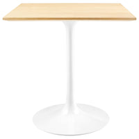 Modway - Lippa 28 po Carré Bois Table à manger, Blanc Naturel-Table à manger moderne