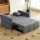 HOMCOM - Canapé-lit gigogne avec port USB et dossier réglable - gris foncé-Le dossier réglable clik-clack offre 7 angles (20°/30°/40°/50°/75°/90°/180°) au choix 